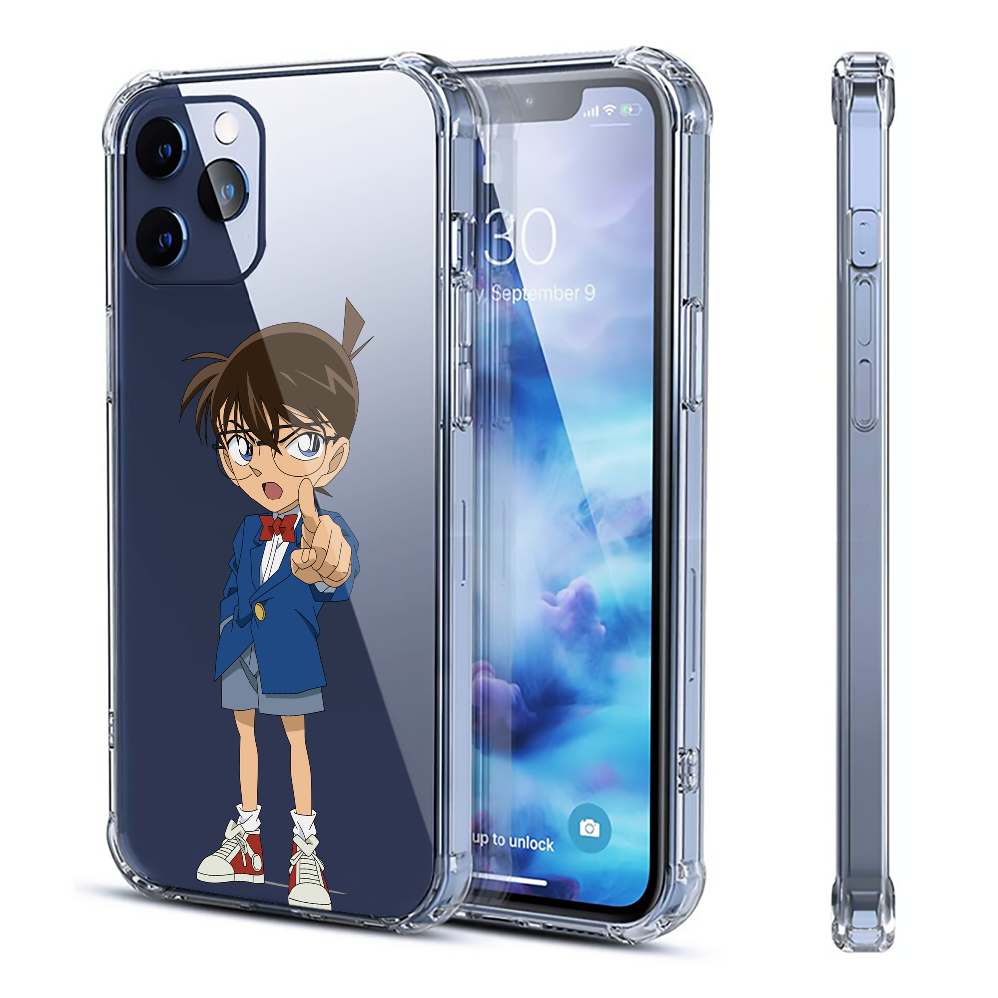（画像用） 名探偵コナン 江戸川 コナン Detective Conan Conan Edogawa 【iPhone 12シリーズ対応】透明スマホケース（クリアソフトケース）